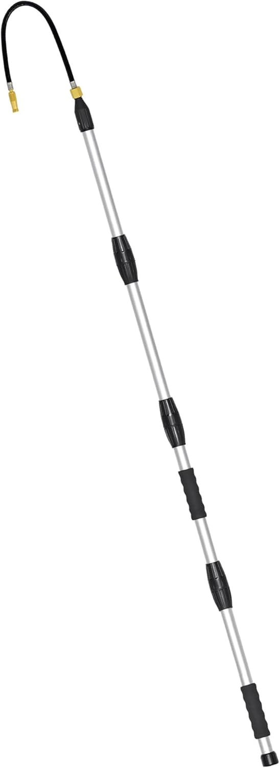 Buyplus Gutter Cleaner Tools from The Ground, Rain Gutter Cleaner Hose Attachment with Extension Poles Up to 8FT, Bendable Gutters Wand | 5 Spray Patterns, Perfect for Garden Hose