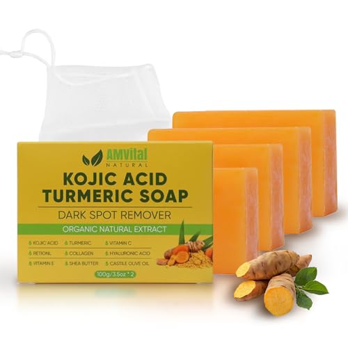 AMVital Turmeric Kojic Acid Soap Bars 4-Pack