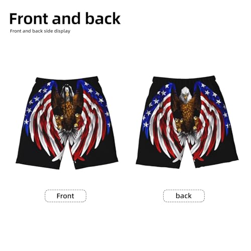 USA Flag Patriotic Eagle Youth Beach Pants, Soft and Breathable, with Drawstring Waist, Suitable for Sports and Leisure.2