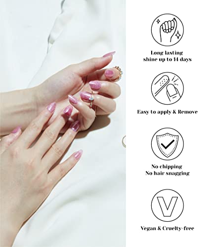 Namico Semi Cured Gel Nail Strips,20Pcs Nail Stickers, Easy To Use, Long Lasting, Salon Quality Nail Wraps, Includes Prep Pads, Nail File & Wood Stick #TOP1