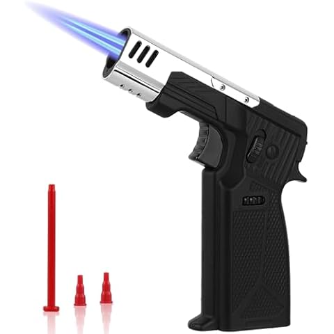 Sondiko Double Flame Core Butane Torch Lighter, Refillable Kitchen Torch for Cooking, Industrial, Welding (Butane Gas Not Included) Cover