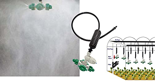 Image of DIY Crafts 22 Pcs Drip Misting Nozzle Kit, Included Pipe + Faucet Connector + Accessory, 4 Head Hanging Mist Sprayer Gre(22 Pcs Drip Misting Nozzle Kit, Included Pipe + Faucet Connector + Accessory)