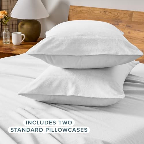 Bare Home Flannel Pillowcases 100% Cotton (Standard Set of 2, White) - image 3