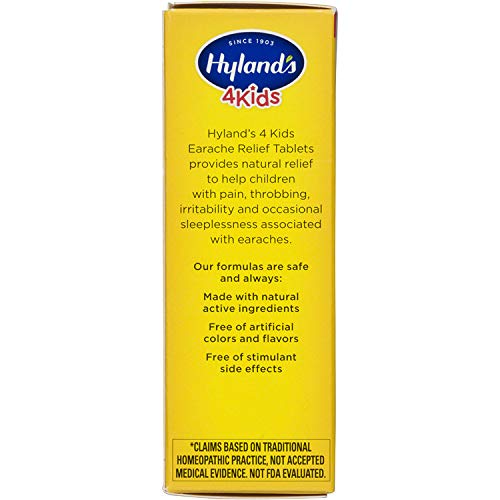 Swimmers Ear Relief Tablets For Kids By Hyland's, Fast Natural Homeopathic Pain Relief Of Cold & Flu Earaches, Swimmers Ear, And Allergies, 40 Tablets #TOP3