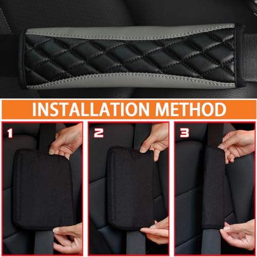 image for Mandark 2PCS Car Seat Belt Covers, Soft Leather Vehicle Seatbelt Strap