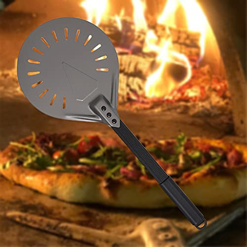 Fenteer Espátula de pizza profissional com alça longa perfurada para pá de pizza - 20 cm
