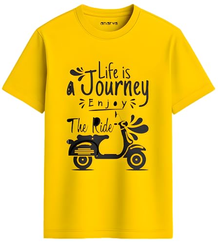 Image of Amazon Brand - Anarva Men's Cotton Printed Crew Neck T-Shirt | Casual Short Sleeve Graphic Tee