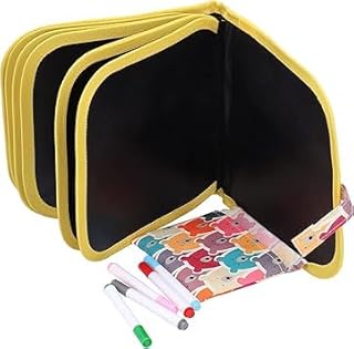 حامل سبورة محمول مع صينية طباشير، بوجهين اسود واصفر، 35.5 × 46 سم