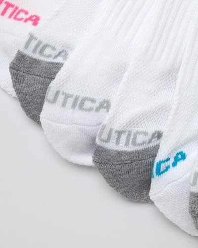 Image of Nautica Womens No Show Socks Moisture Wicking Low Cut Athletic Socks 6 Pack | Moisture Wicking Dri-Motion Fabric, Cushioned Key Areas, Banded Arch Support, No Show Low Cut, Shoe Size 4-10