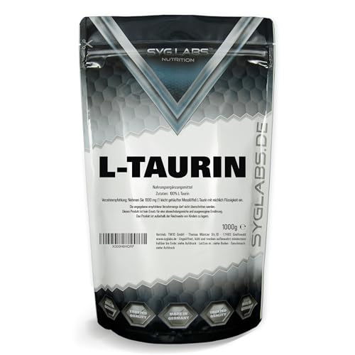 Taurin Pulver 100% rein - 1000g Aminosäure L-Taurin - 1kg - ohne Zusatzstoffe - vegan -mit Messlöffel