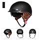 BOSERMEM Motorradhelm Mit Schutzbrille DOT/ECE-Zugelassen, Jethelm Roller-Helm Scooter-Helm Moped Mofa-Helm Chopper Vintage(Matt-Schwarz, XL 61-62cm)