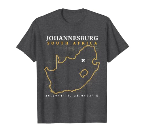 South Africa Johannesburg T-Shirt, Men, Dark Heather Grey, Large