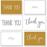 Best Paper Greetings Blank Thank You Cards with White Envelopes, 6 Font Designs (4 x 6 In, Pack of 48)