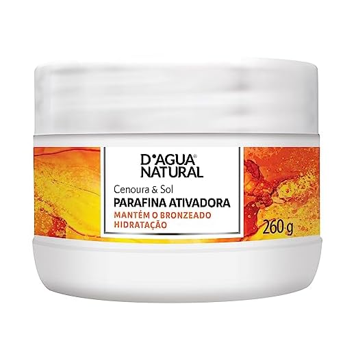 Parafina Ativadora Cenoura e Sol, D'AGUA NATURAL, 260 g