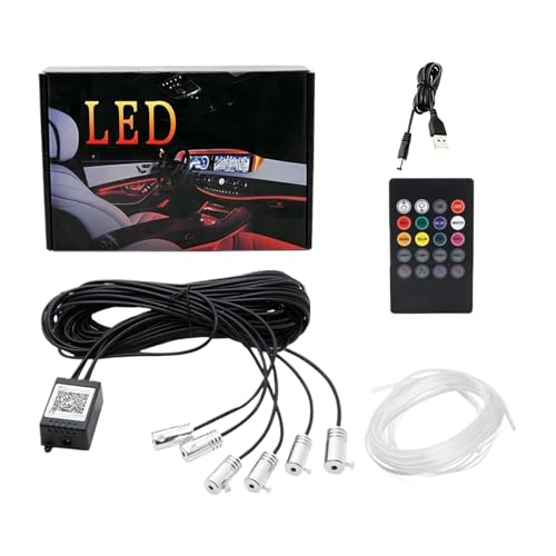 A LED Per L'Interno 'Automobile | Controllo Remoto Senza Fili - Kit A Striscia Per Auto Sotto Cruscotto - Per Veicoli Come Rimorchio Autocarro Autovettura E Berlina