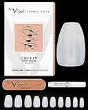 MEHRERE GRÖSSEN - im voll abdeckenden Sarg/Ballerina Nagel-Set inklusive 10 Nagel-Größen, die mit den Nummern 0 to 9 markiert sind, einzeln verpackt, um leicht die richtige Größe für jeden Finger zu finden. Dieses By Vixi-Set in mehreren Größen ist so konzipiert, dass es sich bequem und nahtlos an kleine bis große Finger anpasst (bis zu 30 Maniküren).