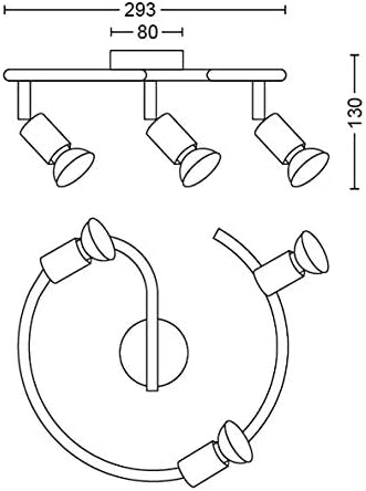 Philips LAMPADA DA SOFFITTO LIMBALI FARETTO 3 LUCI Nickel in Metallo SPIRALE ORIENTABILI Senza LAMPA - Image 4