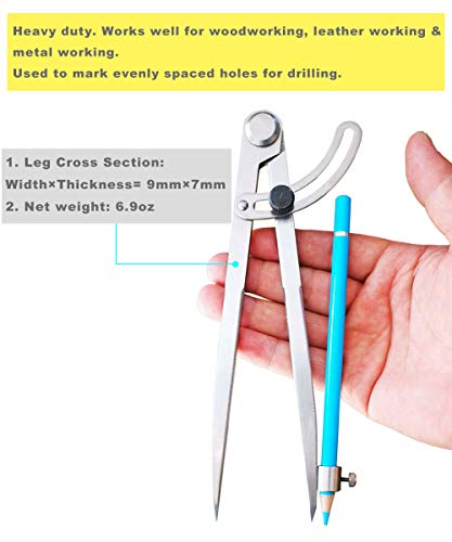 ZLKSKER 6 polegadas 7,8 polegadas Divisor profissional de 10 polegadas com suporte de lápis e asa de