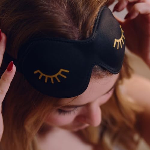 SMUG 100% Blackout Sleep & Eye Mask | Eyelash Extension Friendly | Eye Masks for Sleeping | Sleep Masks for Women & Men | Straps for Dream Comfort & Adjustability | Black Wink - Image 5