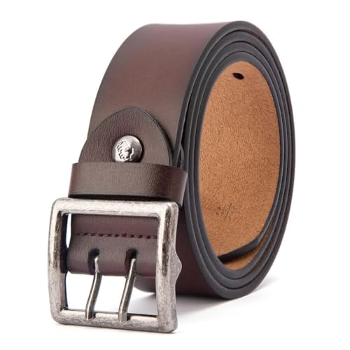 3.8cm Solid Leather Belt, Men’s Premium Designer Brass Pin Buckle, Luxury for Jeans2