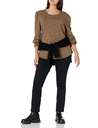 Image of Amazon Essentials Women's Long-Sleeve Crewneck Smocked Cuff T-Shirt