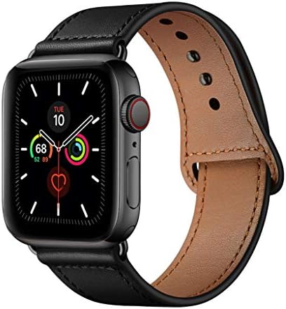 YALOCEA Compatible with Apple Watch Band 38mm 40mm, Genuine Leather Band Replacement Strap Compatible with iWatch Series 6 5 4 3 2 1 SE 40mm 38mm, Retro Brown Band