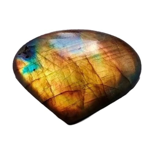Labradorite jaune naturelle en cabochon goutte 31x41x8mm pour fabrication de bijoux DIY