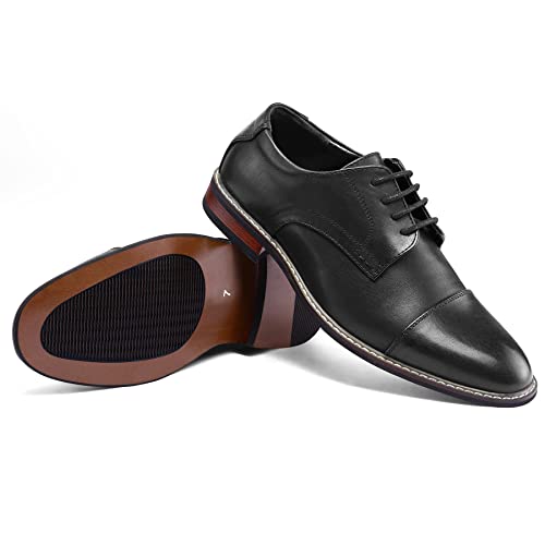 Meridos Men'S Dress Shoes Formal Business Classic Lace Up Wingtip Oxford Shoes,Classic Black,9 W Us thumb #1