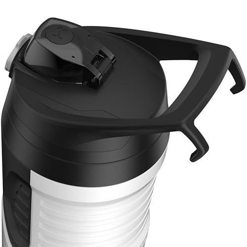 Image of Under Armour 32 oz Insulated Water Bottles - Sports Water Jug with Fence Hook, Leak Resistant for Baseball, Football & More, 32 oz Insulated, White /Black