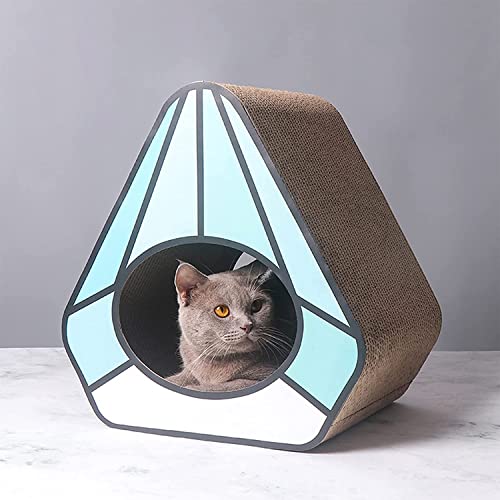Griffoir pour chat en carton de qualité supérieure bleu - 7