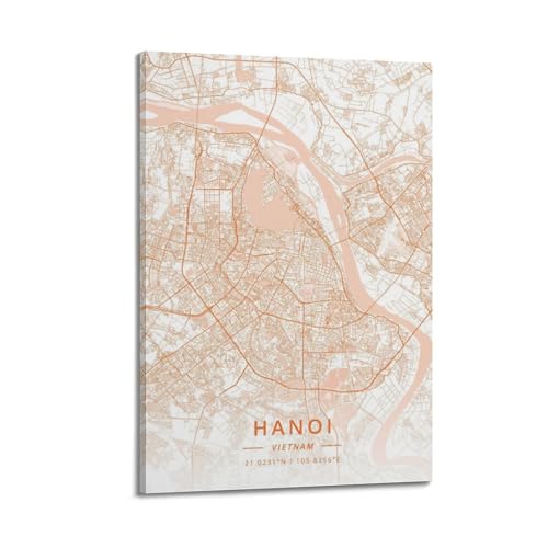 Poster Hanoï Corail CMHONLY - Impression sur toile premium aux finitions artistiques de style cadre