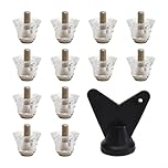 12 Pcs Football Boot Studs 5mm Thread Spikes For Rugby Soccer Shoes With Wrench Transparent Non-slip Cleats For Hiking Boots Stable Grip On Grass Field Metal And Plastic Replacement Parts Set(16mm)