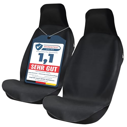 Upgrade4cars 2 x wasserdichter Autositzschoner für Vordersitze aus Oxford | Fahrersitz Schonbezug für Arbeit, Sport usw. | Autositz-Auflage Universal | Auto-Sitzbezug vorne