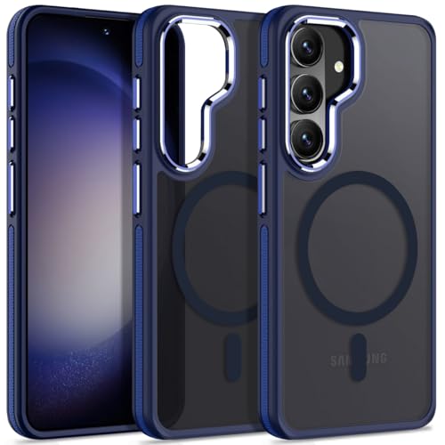 Image of MALEWOLF Case for Samsung Galaxy S26 Plus, Compatible with Magsafe, Translucent Cover [Military Grade Shockproof] [Anti-Slip Edge], Color Hybrid Magnetic Case for Galaxy S26+ (Darkblue)