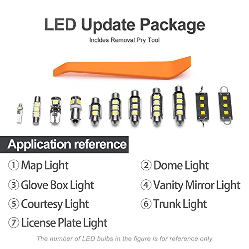 Kit de 11 Lámparas LED Blancas para Interior de Ford Escape miniatura 7