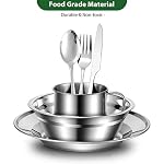 Odoland 29pcs Stainless Steel Utensils Camping Mess Kits for 4 Person - Image 3