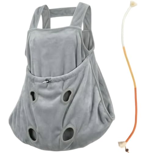 Cat Cuddle Sling for Lap Time & Calming - Plush Velvet Adjustable Chest Carrier Soothing Pouch for Kittens/Small Cats Includes Chew Toy Machine Washable