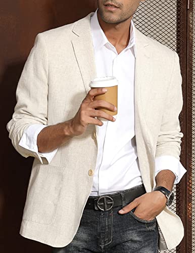 PJ Paul Jones Men's Slim Fit Lightweight Linen Jacket Tailored Blazer Sport Coat4