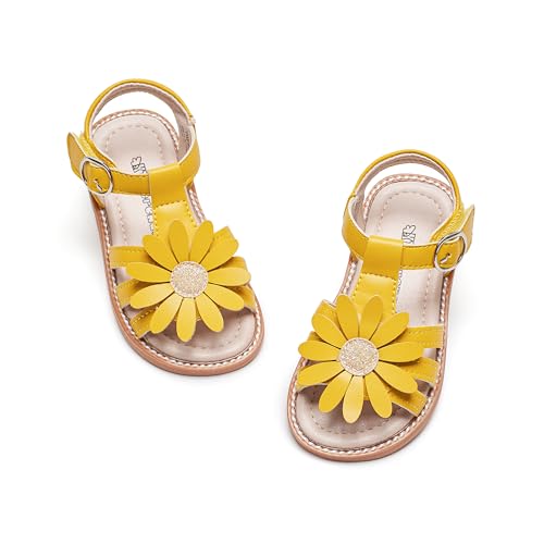Kiderence Kiderence Toddler Girls Sandals - Yellow Summer Shoes for Little Girls, Size 9