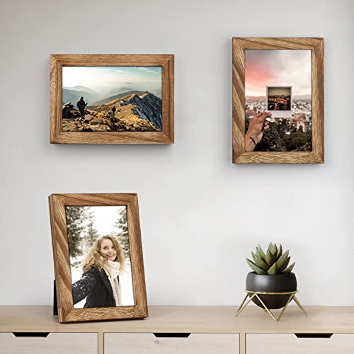 Emfogo 4X6 Picture Frame, Photo Frame With Real Glass, Solid Wood Rustic Picture Frames 4X6 Display For Wall Decor (Carbonized Brown) #TOP6