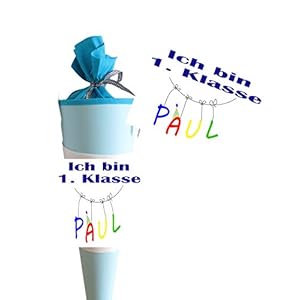 Schultüte Jungen personalisiert – Zuckertüte Junge fertig – Zuckertuete groß 70 cm – Geschenk zur Einschulung…