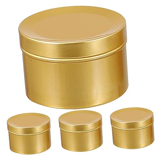 Operitacx 4pcs Aluminum Alloy Candle Jars for Candles Empty Storage Containers for Weddings Parties Special Occasions for Crafting Gifting