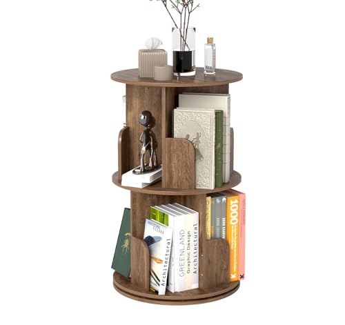 Suuiwau Estante rotativa de 2 camadas, estante de canto giratório...