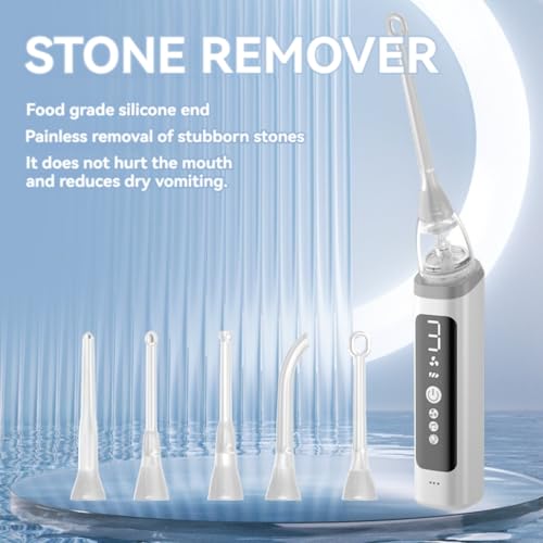 Kit electrónico de eliminación de piedras de amígdalas al vacío con luz LED de orientación, 3 modos de succión instantánea, 5 boquillas de silicona, lucha contra el mal aliento, irrigador oral para