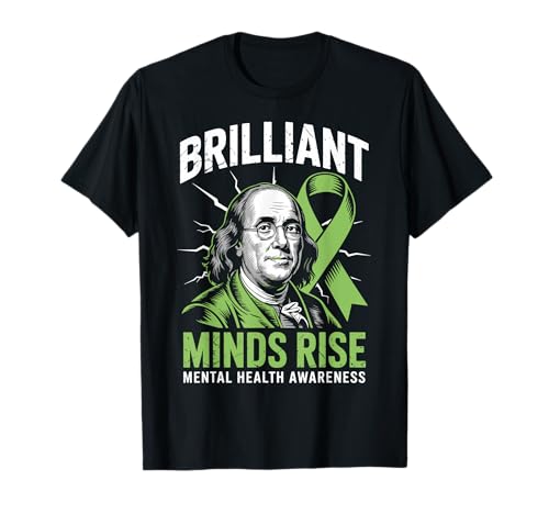 Patriotic USA Mental Health Awareness Benjamin Franklin Camiseta