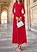 PRETTYGARDEN Women's 2025 Fashion Trendy Fall Long Sleeve Dresses Ruched Flowy Elegant Modest Boho Casual Beach Maxi Dress (Red,Small)