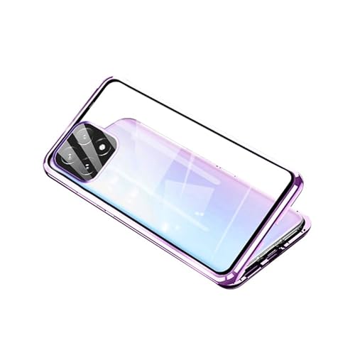 LUNBER-ARMOR・Xiaomi互換品 14T Pro アルミ バンパー ケース 14T Pro ケース/カバー 耐衝撃 アルミ バンパー アルミバンパー クリア 透明 両前後強化ガラス マグネット式装着 シャオミ 14T プロ ケース/カバー[Xi