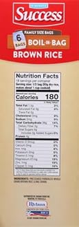 Success Boil-in-Bag Rice, Brown Rice, Quick and Easy Rice Meals, 32-Ounce Box