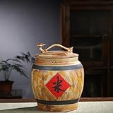 Diodceraic Keramischer Reisbehälter, Klassische Chinesische Lebensmittelverteiler, Keramischer Reisschüssel, Klassische Lebensmittelverteiler Für Reis, Mehl Und Tierfutter(5KG)