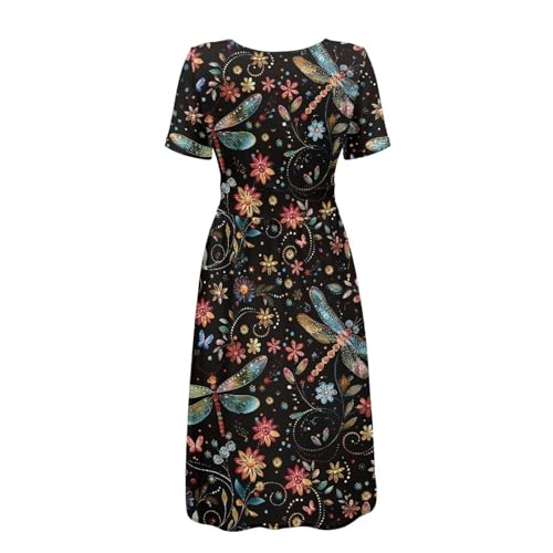 Image of Women's Summer Formal Dresses Short Sleeve Wrap V Neck Dresses Bridesmaid Wedding Guest Dress with Pockets